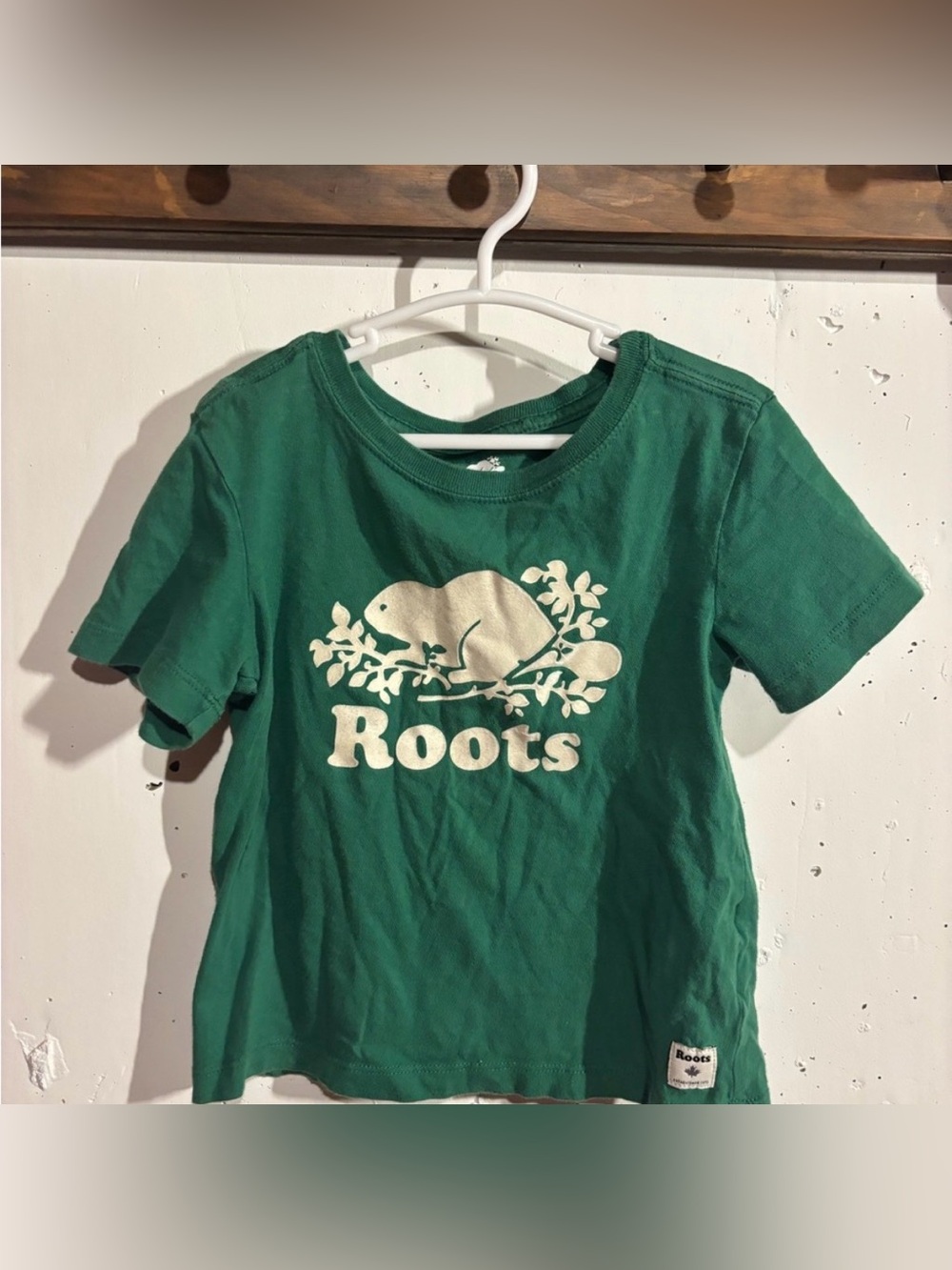 Roots Kids Emerald Green Tee with Cream Logo